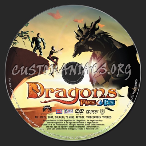 Dragons Fire & Ice dvd label