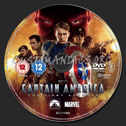 Captain America: The First Avenger dvd label