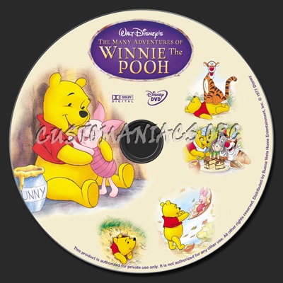The Many Adventures of Winnie The Pooh dvd label