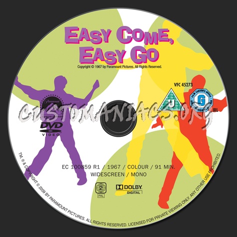 Easy Come, Easy Go dvd label