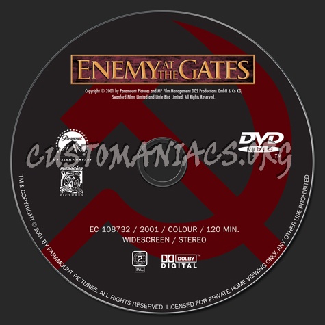 Enemy at the Gates dvd label