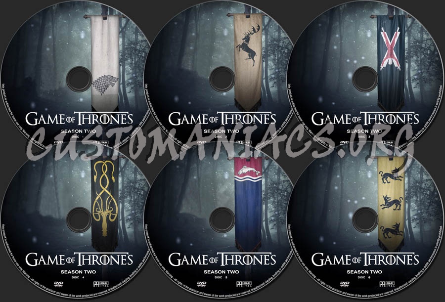 Game of Thrones Season 2 dvd label