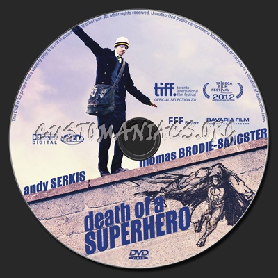 Death Of A Superhero dvd label