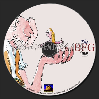 The BFG aka The Big Friendly Giant dvd label