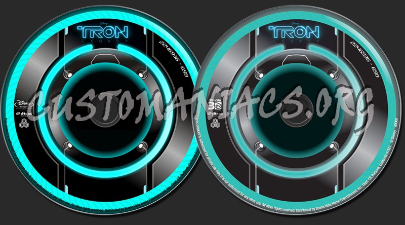 Tron: Legacy 2D & 3D blu-ray label