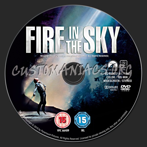 Fire in the Sky dvd label