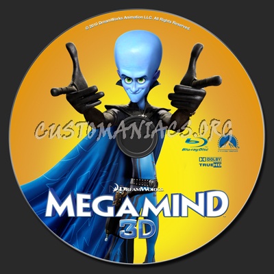 Megamind 3D blu-ray label