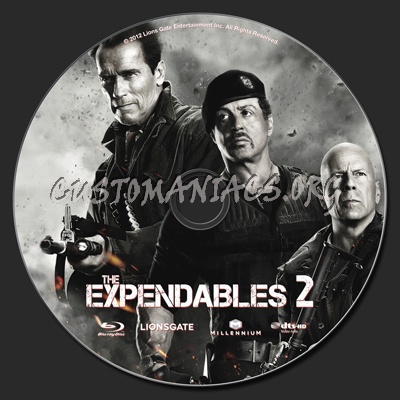 The Expendables 2 blu-ray label