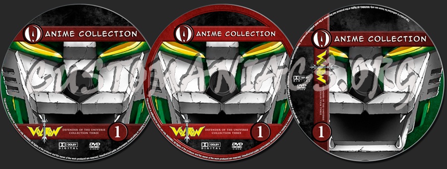 Anime Collection Voltron Defender Of The Universe Collection 3 dvd label