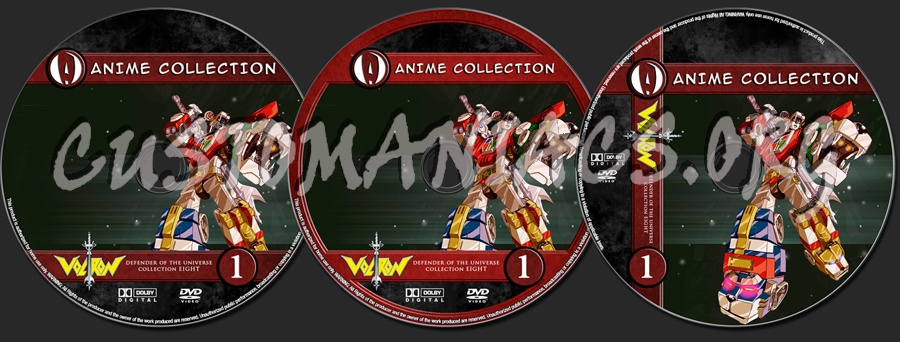 Anime Collection Voltron Defender Of The Universe Collection 8 dvd label