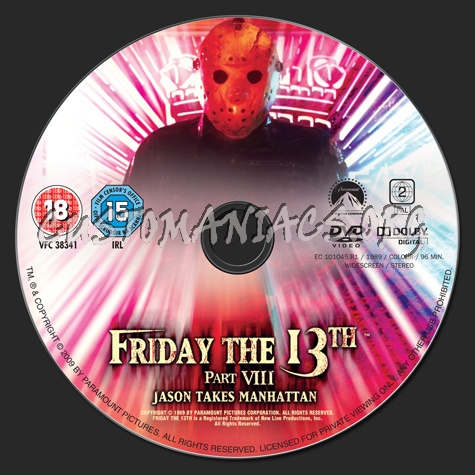 Friday the 13th Part VIII Jason Takes Manhattan dvd label