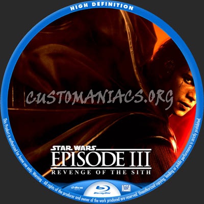 Star Wars Revenge of the Sith blu-ray label
