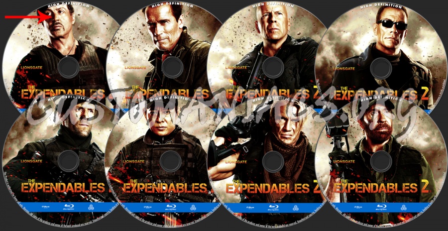 The Expendables 2 blu-ray label