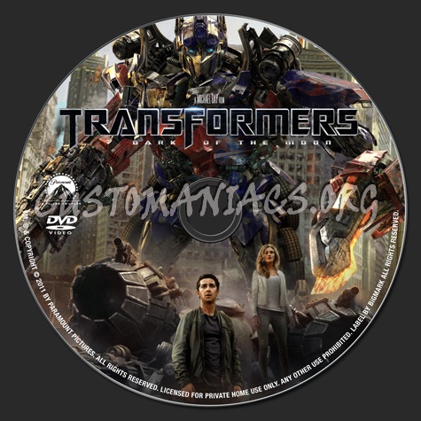 Transformers - Dark Of The Moon dvd label