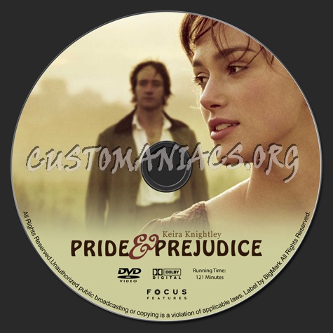 Pride & Prejudice dvd label