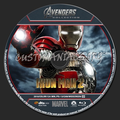 Avengers Collection - Iron Man 2 blu-ray label