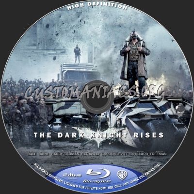 The Dark Knight Rises blu-ray label