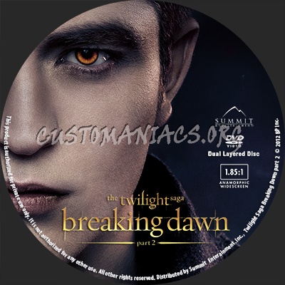 The Twilight Saga: Breaking Dawn - Part 2 dvd label