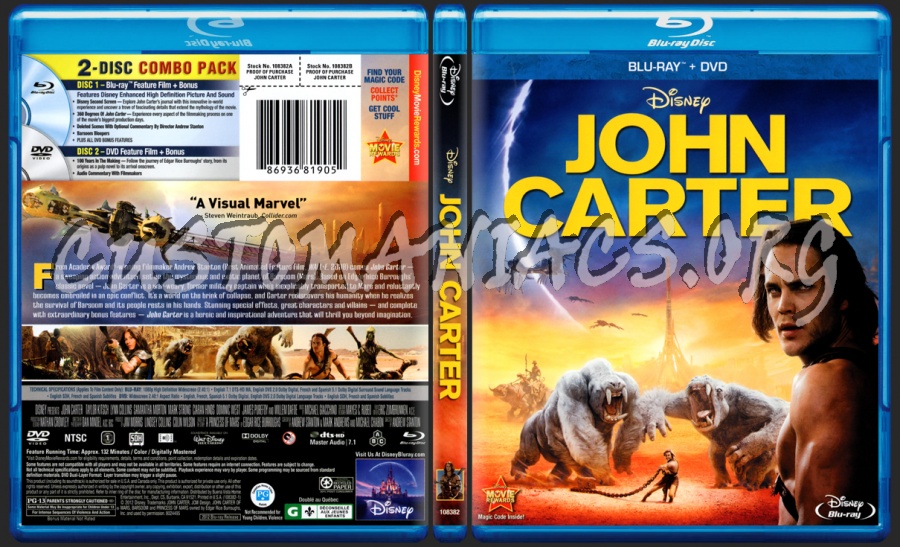 John Carter blu-ray cover