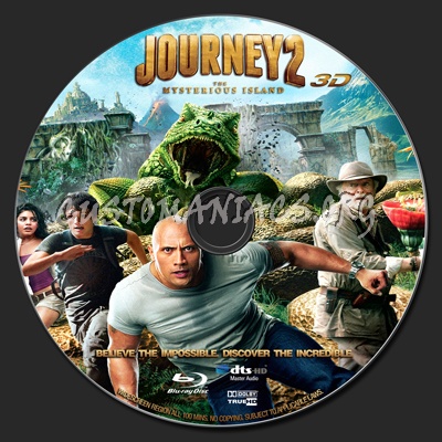 Journey 2: The Mysterious Island 3D blu-ray label