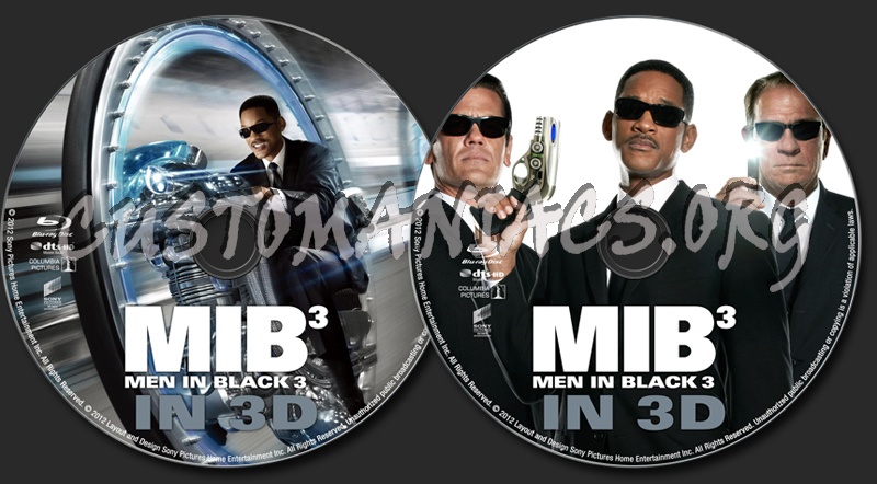 Men In Black III 3D blu-ray label