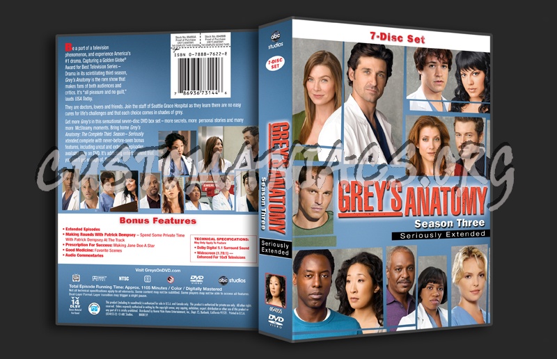 Grey's Anatomy Season 3 dvd cover