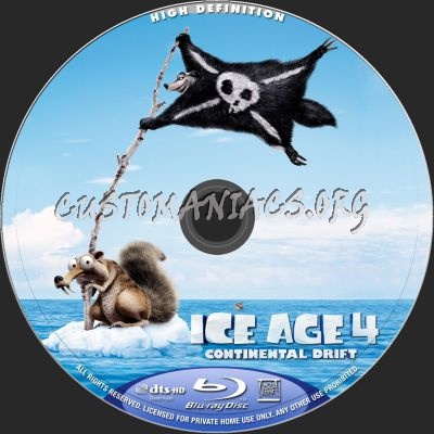 Ice Age 4: Continental Drift blu-ray label