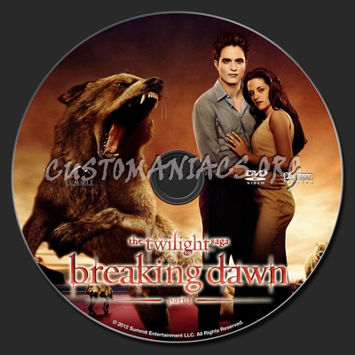 The Twilight Saga Breaking Dawn Part 1 dvd label