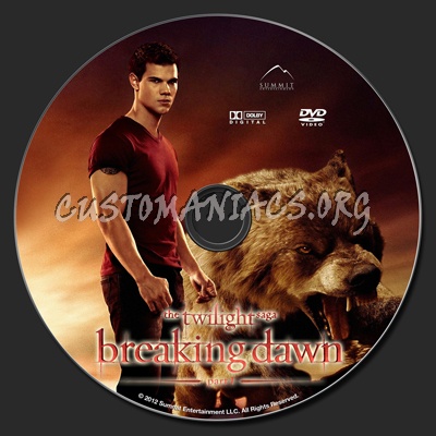 The Twilight Saga Breaking Dawn Part 1 dvd label