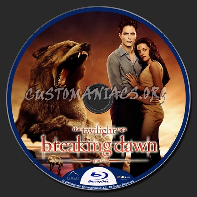 The Twilight Saga Breaking Dawn Part 1 blu-ray label