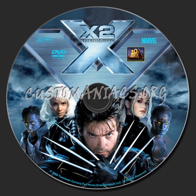 X2 X-Men United dvd label