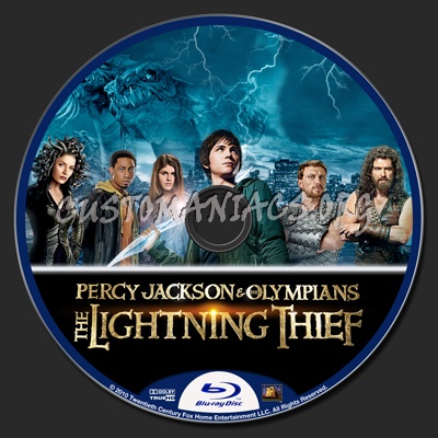 Percy Jackson & the Olympians The Lightning Thief blu-ray label