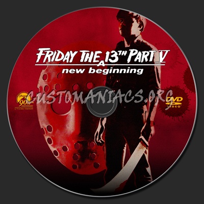 Friday The 13th Part V - A New Beginning dvd label