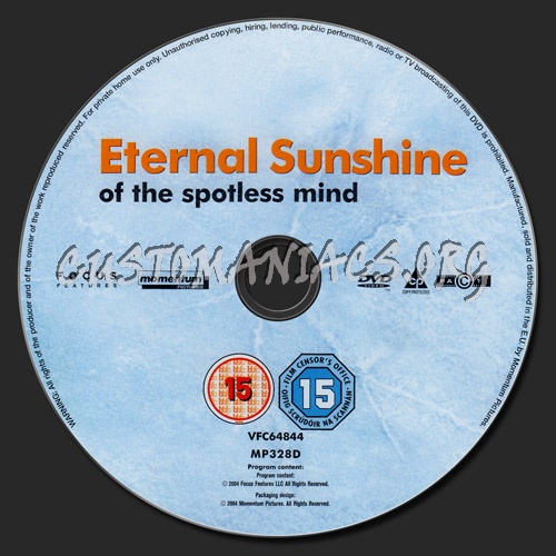 Eternal Sunshine Of The Spotless Mind dvd label