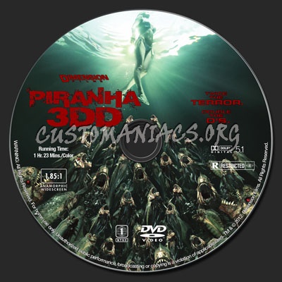 Piranha 3DD dvd label