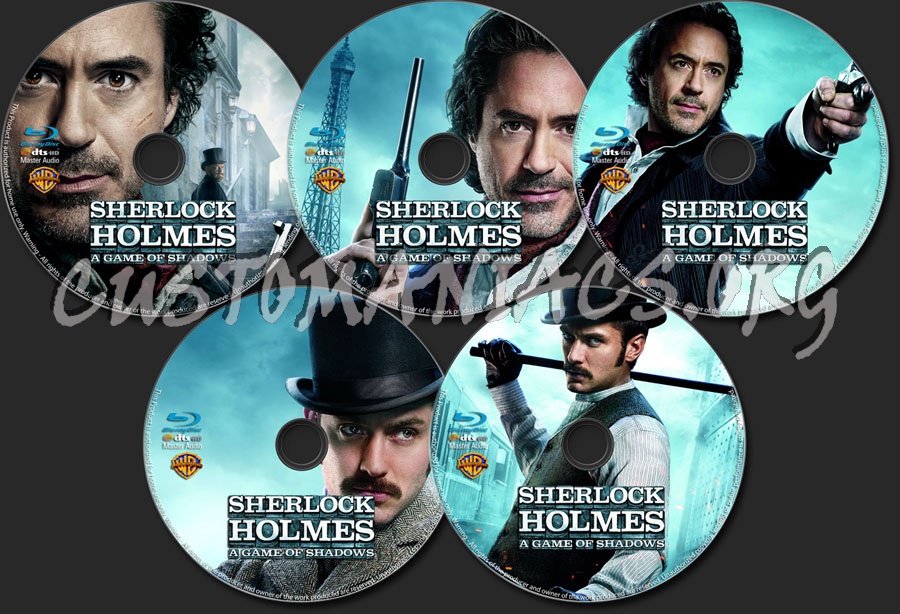 Sherlock Holmes A Game of Shadows blu-ray label