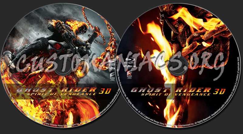 Ghost Rider: Spirit of Vengeance 3D blu-ray label
