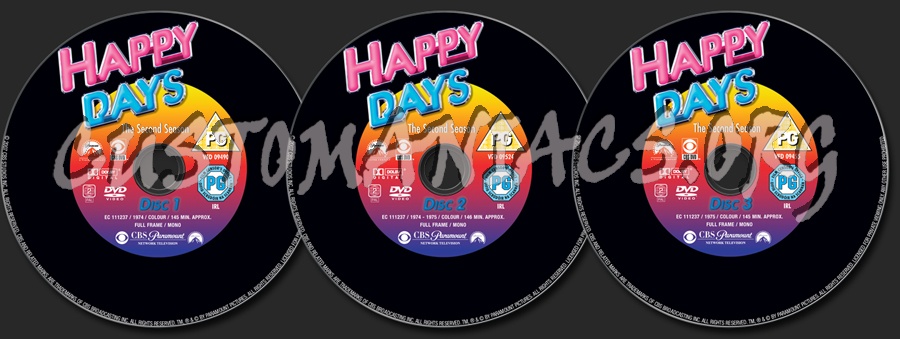 Happy Days Season 2 dvd label