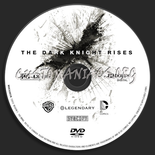 The Dark Knight Rises dvd label