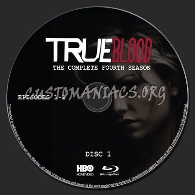 True Blood Season 4 blu-ray label