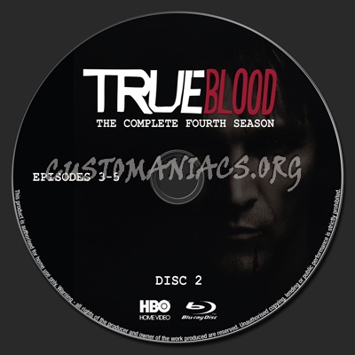 True Blood Season 4 blu-ray label