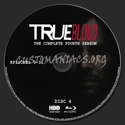 True Blood Season 4 blu-ray label