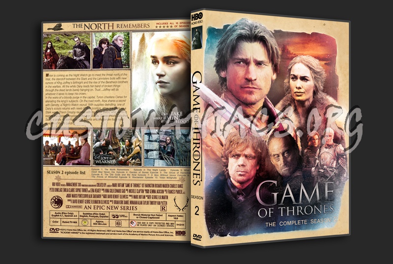 Game of Thrones s2 dvd cover