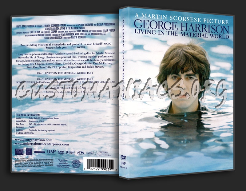 George Harrison: Living In The Material World dvd cover
