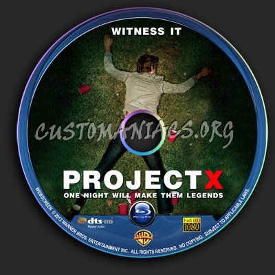 Project X blu-ray label