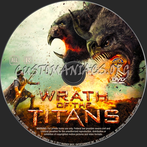 Wrath of the Titans dvd label