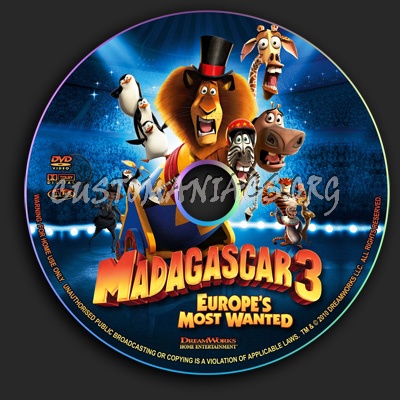 Madagascar 3 - Europe's Most Wanted dvd label