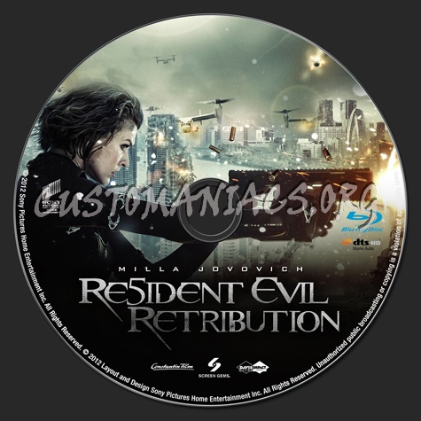 Resident Evil Retribution blu-ray label