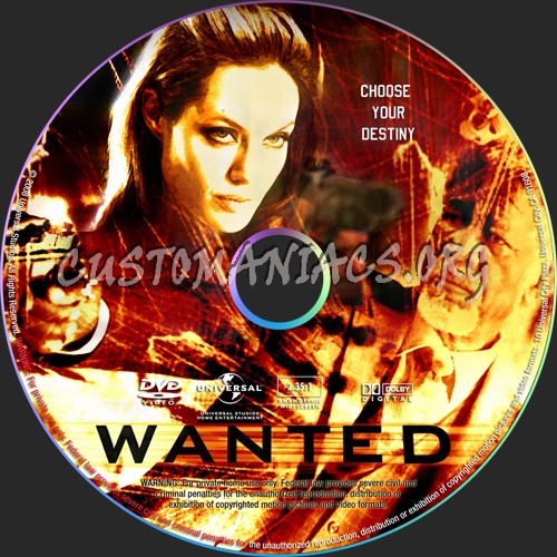 Wanted dvd label