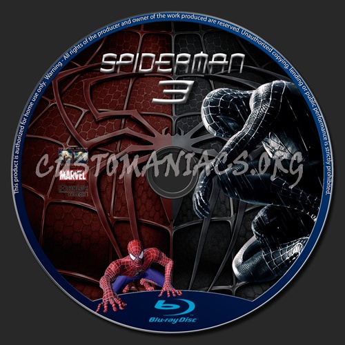 Spider-Man 3 blu-ray label